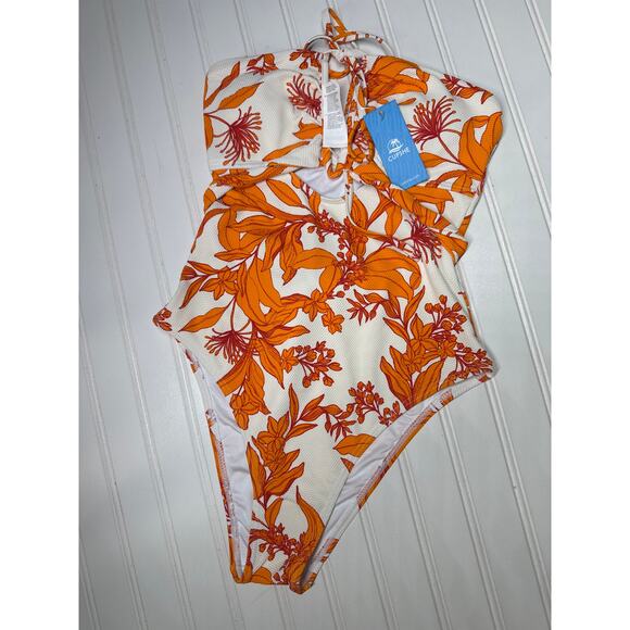 NWT Cupshe Swimsuit Bikini Top & High-Rise Bottoms - Plunging Halter BUNDLE Sz S - Picture 6 of 11